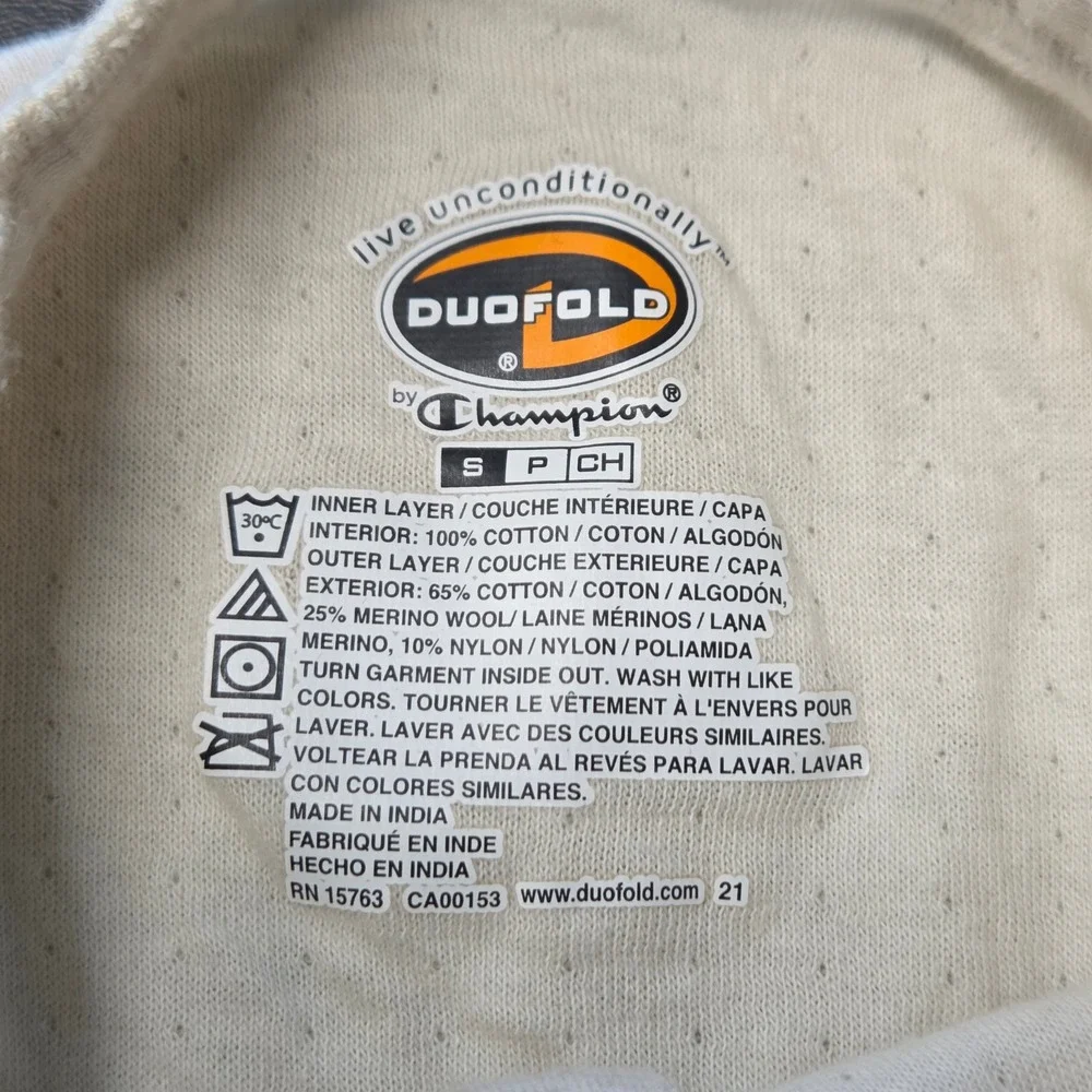 Duofold by Champion Union Suit Mens S Cream Excellent Merino Wool Blend Thermal